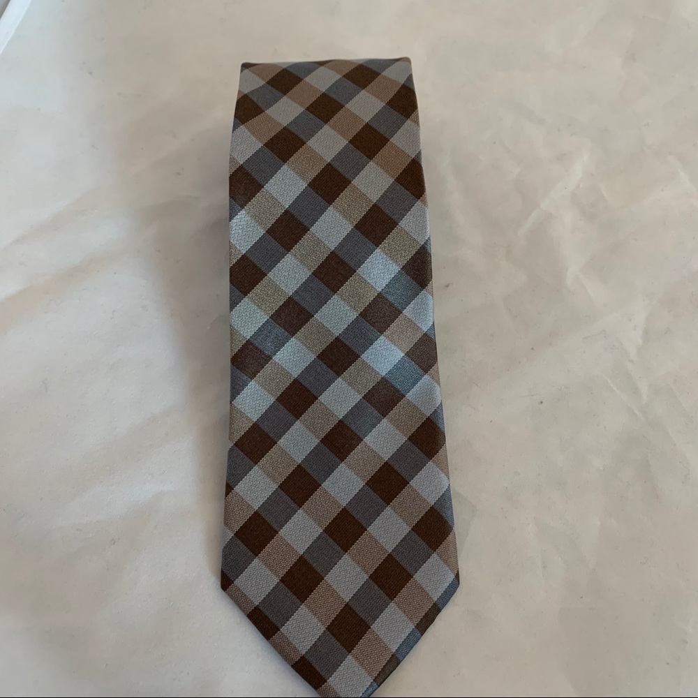 Ryan Seacrest Distinction gray/taupe checkered tie